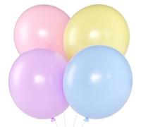 KALOR Palloncini giganti multicolore pastello, 91 cm, grandi palloncini in lattice, confezione da 4 palloncini rotondi a elio per compleanni, addio al nubilato, matrimoni, baby shower, decorazioni per
