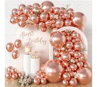 KALOR Palloncini in lattice metallizzato, 135 pezzi, diverse dimensioni, 91 cm, 45 cm, 45 cm, 30 cm, 25 cm, palloncini in lattice opaco, per compleanni, lauree, baby shower, anniversari, decorazioni