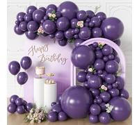 KALOR Palloncini viola polveroso 135 pezzi di diverse dimensioni 91 45 45 30 30 25 cm palloncini in lattice opaco arco kit ghirlanda per compleanni, lauree, baby shower, anniversari, decorazioni per