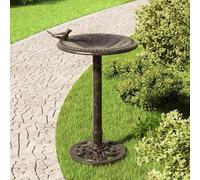 Kaloriko Abbeveratoio per uccelli in plastica bronzo, resistente alle intemperie, 50 x 76 cm, abbeveratoio da giardino con supporto, per terrazza, balcone, cortile, giardino, stazione d'acqua, colonna
