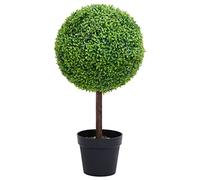Kaloriko Bosso artificiale a forma di sfera, verde, con vaso, altezza 71 cm, in polietilene, resistente alle intemperie, aspetto naturale, per soggiorno, balcone, giardino e ufficio