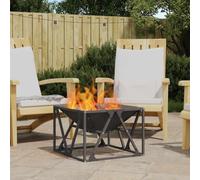 Kaloriko Braciere nero in acciaio, 50 x 50 x 35 cm, per giardino, terrazza, balcone, esterno, con efficiente emissione di calore e decorazione moderna per serate e riunioni accoglienti