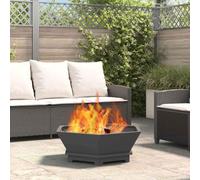 Kaloriko Braciere nero in robusto acciaio 75 x 75 x 28 cm, resistente alle intemperie e portatile, ideale per giardino, terrazza e feste all'aperto con calore duraturo e atmosfera suggestiva