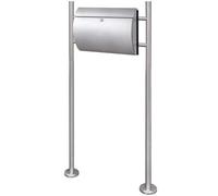 Kaloriko Cassetta delle lettere in acciaio inox con supporto e scomparto per giornali, resistente alle intemperie, con lucchetto, targhetta per il nome, sportello antiruggine, ideale per ingresso