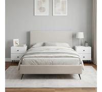 Kaloriko Comodino da Notte Bianco con 2 Cassetti, Mobiletto per Camera da Letto, Ripiano Organizer, Supporto per Lampada, Tavolino Salvaspazio per Soggiorno o Cameretta