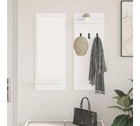 Kaloriko Comodino da parete bianco, 70 x 10 x 90 cm, in legno con 2 ripiani e specchio, design salvaspazio, per corridoio, soggiorno, camera da letto, moderno contenitore e organizer