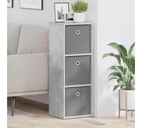 Kaloriko Credenza moderna grigia cemento 30,5 x 27 x 84,5 cm con tre cassetti spaziosi e ripiani robusti ideale come mobile contenitore in soggiorno o sala pranzo