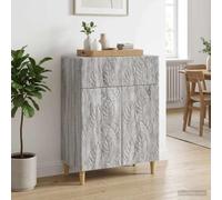 Kaloriko Credenza Sonoma grigio 66 x 34,5 x 90 cm in legno ingegnerizzato, mobile contenitore versatile con ante e cassetto per soggiorno, cucina o ingresso durable e facile da pulire