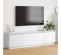 Kaloriko Dashboard LED bianco 180 x 38 x 49 cm, pannello in legno, console multimediale con ante a cerniera, design moderno per soggiorno, centro di intrattenimento