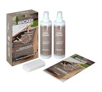 Kaloriko Detergente per mobili da giardino per rattan, textilene e plastica, 2 x 250 ml, con spugna, detergente per superfici e cura per mobili da esterno, armadi in plastica, tavoli e sedie