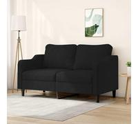 Kaloriko Divano a 2 posti, in tessuto nero, 140 cm, con robusta struttura in metallo, comodo imbottito, ideale come divano a due posti per il soggiorno per ore rilassanti e un comodo lounge