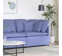 Kaloriko Divano angolare modulare in tessuto blu jeans con cuscino, 100 x 100 x 64 cm, seduta stabile, elemento per il paesaggio abitativo, con imbottitura e struttura in metallo, per un soggiorno