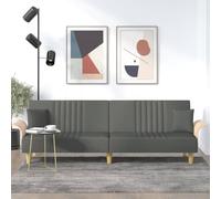 Kaloriko Divano letto con braccioli, in tessuto grigio scuro, 224 x 89 x 70 cm, divano a due posti con schienale regolabile e cuscino, pieghevole, per soggiorno, camera degli ospiti, ufficio
