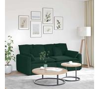 Kaloriko Divano modulare verde scuro con rivestimento in velluto e cuscino, 224 x 105 x 64 cm, divano a 2 posti con robusto telaio in metallo, elemento versatile per soggiorno, lounge e ospiti