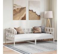 Kaloriko Dormeuse Bianca in Legno Massello di Pino 90x190 cm con Doghe Robuste e Struttura Supporto, Ideale come Divano Letto per Spazi Salvaspazio e Camera Ospite, Fenomenale per Ambienti Rustici