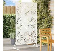 Kaloriko Frangivista bianco in acciaio, 100 x 50 x 180 cm, per giardino e terrazza, con robusto elemento di recinzione come protezione dal vento e divisorio per delimitare terreni e balconi