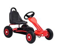 Kaloriko Go-Kart a pedale con pneumatici in gomma, freni a mano, robusta struttura in ferro e plastica, 90 x 50 x 51 cm, rosso/nero, antiribaltamento, per bambini di 3-6 anni