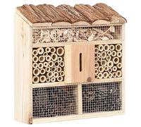 Kaloriko Hotel per insetti in legno di abete, 30 x 10 x 30 cm, con nido e scomparti per api selvatiche, coccinelle, casetta per farfalle, mangiatoia resistente alle intemperie, per giardino, balcone