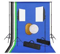 Kaloriko Kit Studio Fotografico con Softbox e Fari da Studio, Sistema di Sfondo in Alluminio con 5 Sfondi Colorati, Kit Riflettori 5 in 1 e 2 in 1