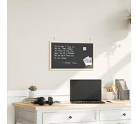Kaloriko Lavagna con cornice in legno di pino massello nero, 60 x 40 cm, lavagna versatile per ufficio, cucina, scuola, memo per organizzare e esporre a parete