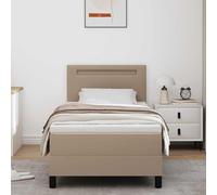 Kaloriko Letto a molle strutturato in pelle sintetica con regolabile testiera a due altezze e strisce LED integrate per ambienti moderni dimensioni 90 x 200 cm adatto a una persona