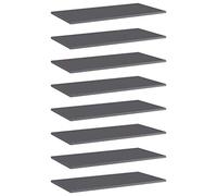 Kaloriko Libreria grigio lucido, 80 x 40 x 1,5 cm, 8 scaffali in legno per mensole da parete, scaffali per carichi pesanti, espandibili per soggiorno, ufficio, cucina, spazio e ordine