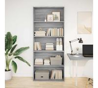 Kaloriko Libreria grigio sonoma, 80 x 30 x 189 cm, in legno, scaffale con 5 scomparti, divisorio, per libri, cartelle, decorazione per soggiorno, camera da letto, ufficio