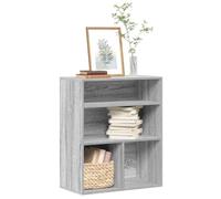 Kaloriko Libreria grigio Sonoma, in legno, 60 x 30 x 71,5 cm, con vano portaoggetti, per libri, documenti, cartelle, decorazione per soggiorno, ufficio, camera da letto, sistema di scaffali versatile