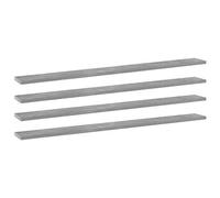 Kaloriko Libreria in legno grigio cemento, 4 pezzi, 100 x 10 x 1,5 cm, scaffale da parete per carichi pesanti, per soggiorno, ufficio, cucina
