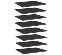 Kaloriko Libreria nera lucida, 60 x 50 x 1,5 cm, 8 pezzi, in legno per mensole da parete, scaffali per carichi pesanti, espandibili, per soggiorno, ufficio