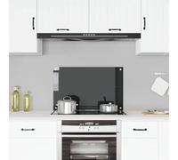 Kaloriko Pannello posteriore da cucina in vetro temperato, 80 x 50 cm, resistente ai graffi, resistente al calore, con accessori di montaggio, per cucinare, cuocere, arrostire e facile da pulire