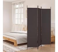 Kaloriko Paravento da 3 pezzi, marrone in tessuto e ferro, 150 x 200 cm, pieghevole, autoportante, opaco, per soggiorno, camera da letto, ufficio, come divisorio e protezione dagli sguardi indiscreti