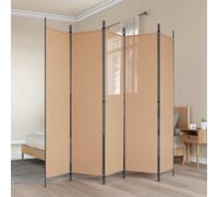 Kaloriko Paravento divisorio in tessuto beige, pieghevole, 250 x 200 cm, autoportante, per camera da letto, soggiorno, ufficio, studio