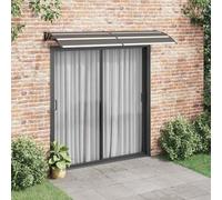 Kaloriko Pensilina Porta Nero in PC 240x75 cm con Staffe ABS Barre Alluminio Resistente Agli Agenti Atmosferici per Uso Residenziale e Commerciale