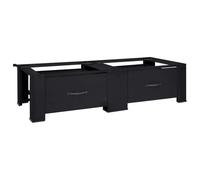 Kaloriko Piedistallo per lavatrice, 2 pezzi, nero, in acciaio, 127 x 54,5 x 32,5 cm, con piedini regolabili, per lavanderia, bagno, cantina, base antiscivolo per ammortizzare le vibrazioni e più