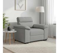 Kaloriko Poltrona grigio nuvola in tessuto, 100 x 81 x 84 cm, comoda poltrona a due posti con robusta struttura in legno e metallo, ideale per soggiorno, ufficio, camera degli ospiti, con ampi