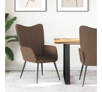 Kaloriko Poltrona relax in tessuto marrone con imbottitura e braccioli, poltrona ergonomica per soggiorno e ufficio, 61 x 70 x 96,5 cm, telaio in acciaio stabile per un piacevole relax