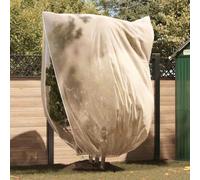 Kaloriko Protezione invernale per piante, tessuto non tessuto, beige, 2,4 x 2 m, 3 pezzi, con chiusura a coulisse, resistente alle intemperie, per giardino, aiuola, terrazza e balcone, protezione dal