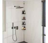 Kaloriko Scaffale angolare telescopico in alluminio, regolabile, altezza 235-280 cm, con 4 ripiani, per bagno, doccia, WC, antiruggine