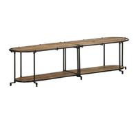 Kaloriko Scaffale per TV in legno di mango grezzo, con struttura in ferro, 160 x 42 x 40 cm, mobile basso con spazio e gestione dei cavi, credenza per soggiorno, camera da letto, home theater e