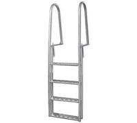 Kaloriko Scala per piscina a 4 gradini, in alluminio, con gradini antiscivolo, altezza 167 cm, stabile come aiuto per l'ingresso per piscina fuori terra, spa, con corrimano e montaggio sicuro