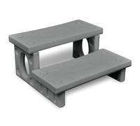 Kaloriko Scaletta grigia per spa in plastica robusta, 70 x 65 x 34 cm, con superficie antiscivolo, battistrada su entrambi i lati, per vasca idromassaggio, jacuzzi, vasca idromassaggio e piscina