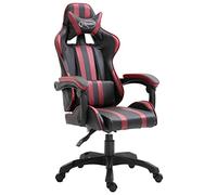 Kaloriko Sedia da gaming in ecopelle, ergonomica, regolabile in altezza, con braccioli, cuscino per collo e lombare, girevole a 360 gradi, funzione basculante a 360 gradi, ruote, per ufficio