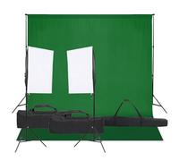 Kaloriko Set da studio fotografico con illuminazione softbox, lampade a LED per luce diurna e fari da studio dimmerabili, con treppiede regolabile e sistema di sfondo per fotografia, streaming e