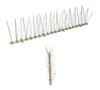 Kaloriko Set di 6 picchetti repellenti per uccelli, 3 m, in plastica e acciaio inox, 5 file, per giardino, casa, terrazza, balcone, efficace repellente per animali e parassiti contro uccelli, gatti