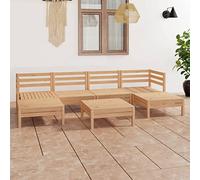 Kaloriko Set di mobili da giardino modulari, 7 pezzi, in legno massello di pino non trattato, per esterni, per terrazza, balcone, robusto set di mobili da patio
