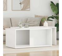 Kaloriko Set di Tavolini da Caffè 2 pezzi bianchi 90 x 48 x 40 cm tavolini moderni legno ingegnerizzato design rettangolare versatile per soggiorno e salotto