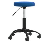 Kaloriko Sgabello massaggiante in velluto blu con molla a gas, altezza regolabile 31 cm, diametro 42-54 cm, sedia massaggiante girevole a 360 gradi con ruote, robusto telaio in acciaio verniciato a