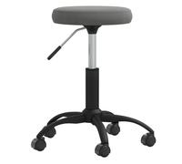 Kaloriko Sgabello massaggiante in velluto grigio scuro con molla a gas, diametro 31 cm, regolabile in altezza, girevole a 360°, con ruote, per ufficio, soggiorno, benessere e relax