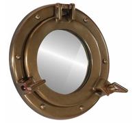 Kaloriko Specchio a forma di oblò, diametro di 23 cm, in alluminio e vetro, rotondo, senza cornice, con illuminazione, per corridoio, bagno, camera da letto e soggiorno, decorazione vintage